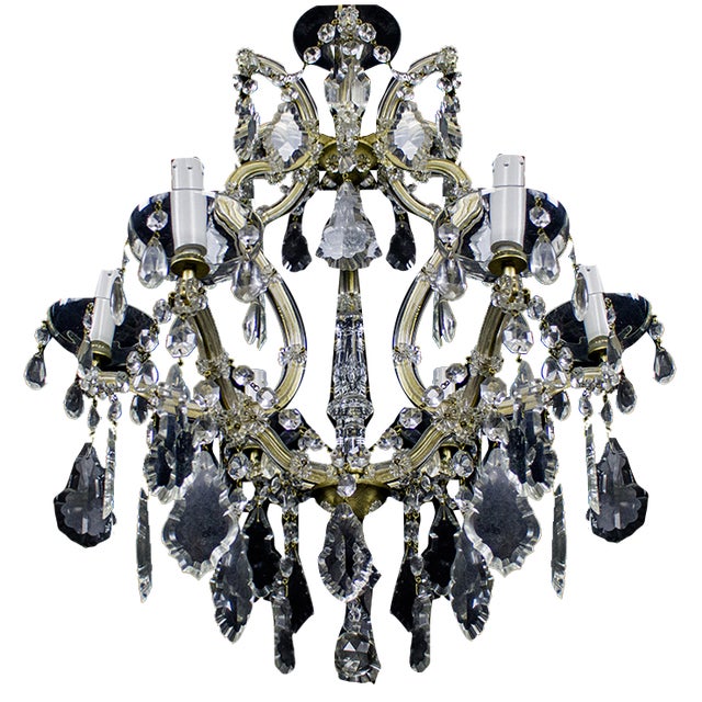 Maria Teresa Chandelier with 6 Lights in Bohemian Crystal, 1950s For Sale