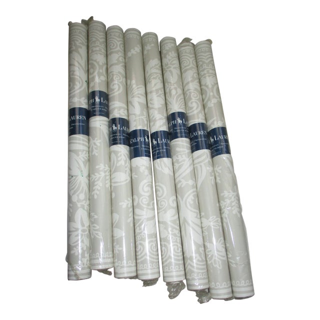 Vintage Ralph Lauren French Art Nouveau Design in Pewter Wallpaper Border Set of 8 For Sale