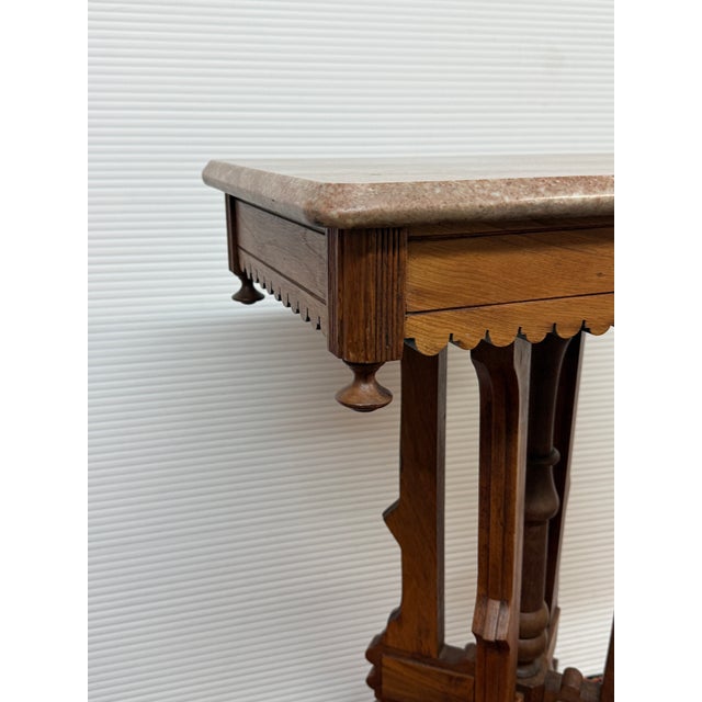 Victorian Eastlake Walnut Wood Parlor Table For Sale - Image 12 of 13