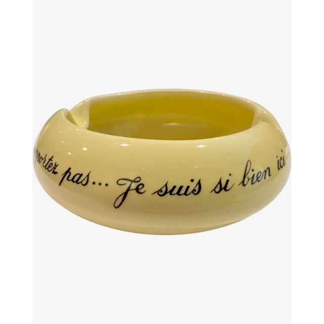 Ceramic Vintage Le Cordon Bleu Restaurant Dania Beach, Florida Yellow Ashtray For Sale - Image 7 of 9