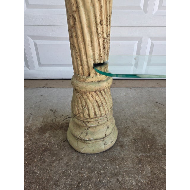 Late 20th Century Neoclassical Revival Faux Stone 4-Tier Column Shelves For Sale In Tampa - Image 6 of 11