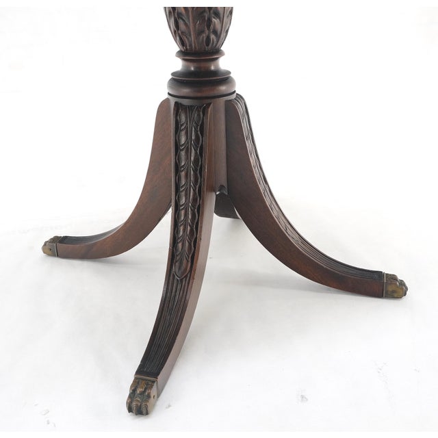 Wood Walnut Round Drum Center Side Table Stand w/ Drawers Johnson Furniture Mint! For Sale - Image 7 of 13