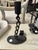 Mid-Century French Pair of Black Iron Candlesticks For Sale - Image 4 of 5