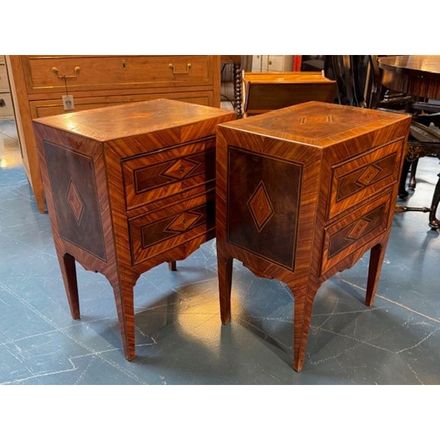 19th Century 19th Century Pair of Italian Neo-Classical Inlaid Walnut Tables For Sale - Image 5 of 5