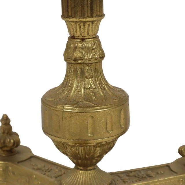 Vintage Brass Side Table with Round Onyx Marble Top, 1950s For Sale - Image 10 of 18