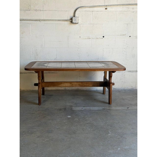 Oak Rectangular Tile-Top Coffee Table Danish Mid-Century Modern 1970s For Sale - Image 12 of 12