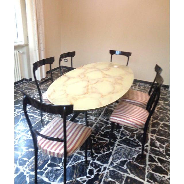 Table and Chairs in the style of Paolo Buffa, 1950s, Set of 7 For Sale - Image 6 of 11