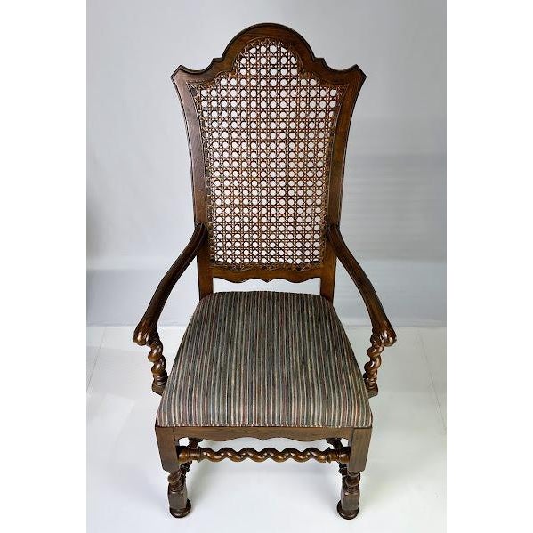 Wood Baker Furniture Jacobean Style Barley Twist Dining Chairs - Set of 6 For Sale - Image 7 of 16