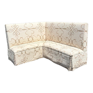 1980s Upholstered 2 Piece High Back Upholstered Banquette