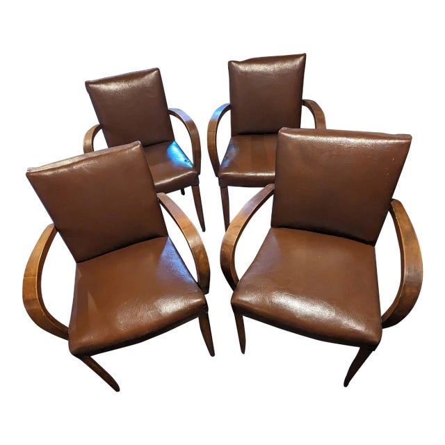 1940s Art Deco Armchairs, Set of 4 For Sale