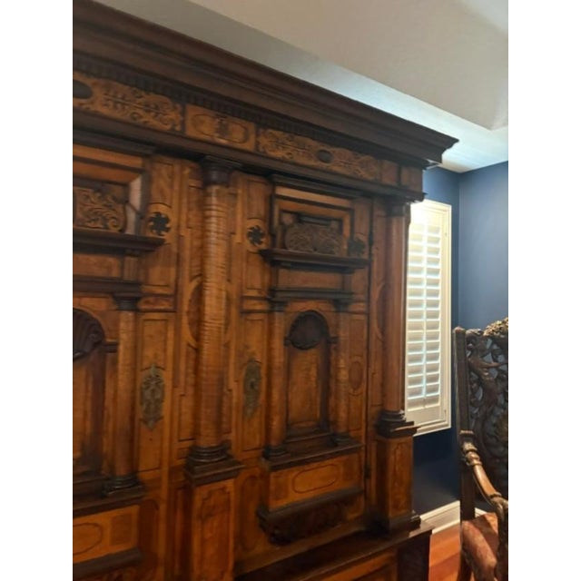 Antique Spanish Renaissance Figural Carved Mixed Woods Two Door Cupboard For Sale - Image 13 of 13