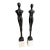 Vintage Brutalust Global Views Giacometti Style Male & Female Figural Sculptures on Marble Bases — Pair For Sale