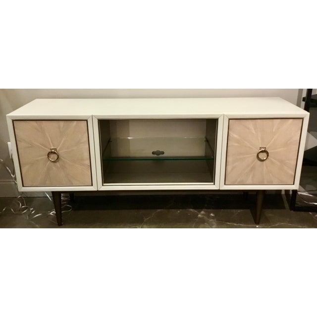 Modern Caracole White And Beige Media Console Table Chairish