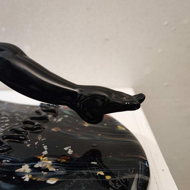 Black Max Hamlet, Polychrome Sculpture, 1994, Crystal For Sale - Image 8 of 18