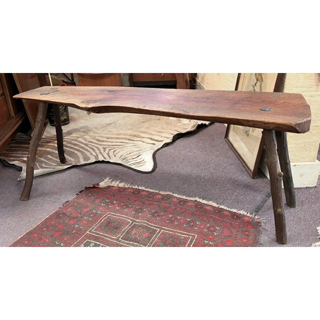 Wood Handcrafted Live Edge Wood Table or Bench For Sale - Image 7 of 12