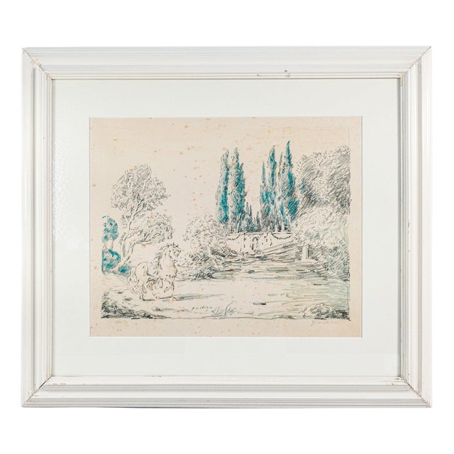 De Chirico, Horse at Villa Falconieri, Lithograph For Sale