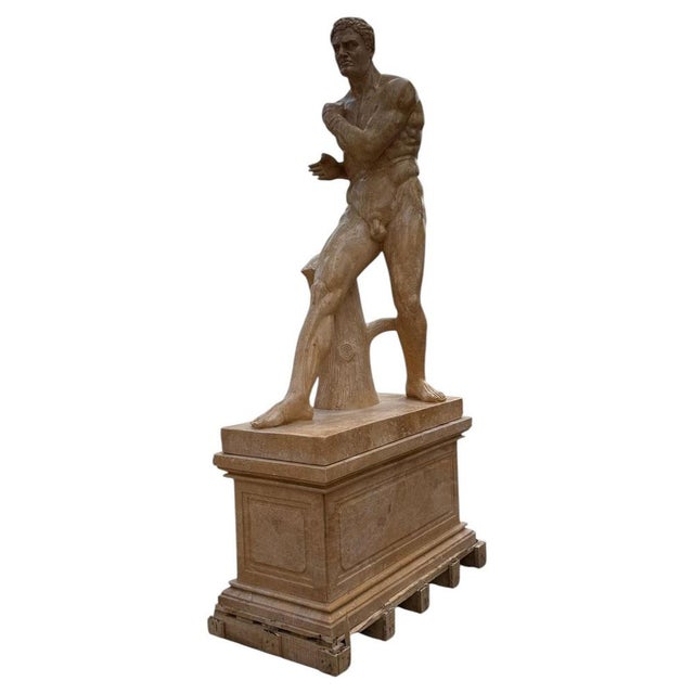 Italian Artist, Large Sculpture of a Greek Athlete, 20th Century, Marble For Sale - Image 10 of 10