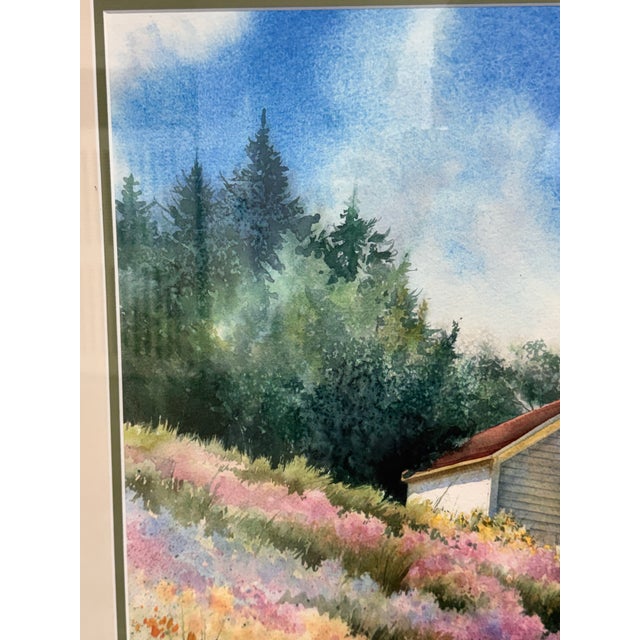 Melinda Cowdry Oregon House Watercolor, Circa 1990 For Sale - Image 10 of 11