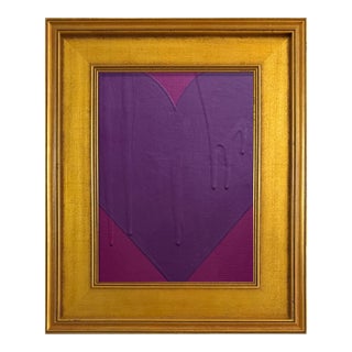 Ron Giusti Mini Heart Violet Purple Acrylic Painting For Sale