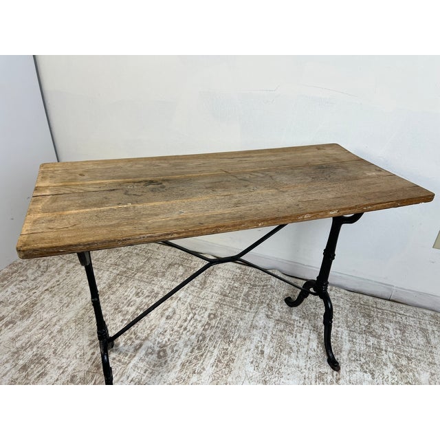 Mid 20th Century Vintage French Oak and Cast Iron Console Table For Sale - Image 5 of 10