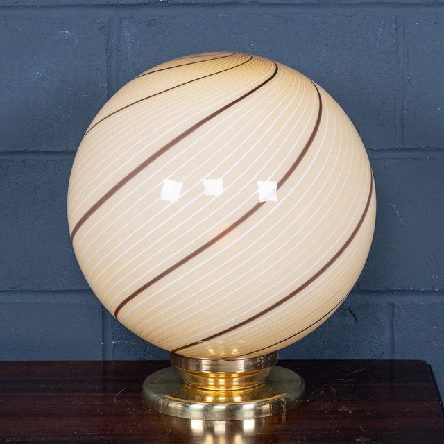 Vintage 20th Century Italian Hand Blown Glass Table Lamp, Murano, 1980 For Sale - Image 4 of 18