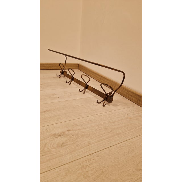Vintage Brass Coat Hanger with Brass Hangers by Cesare Lacca For Sale - Image 9 of 15