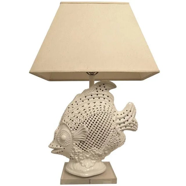 Italian Large Italian Ceramic Fish Lamp, Mid 20th Century For Sale - Image 3 of 7