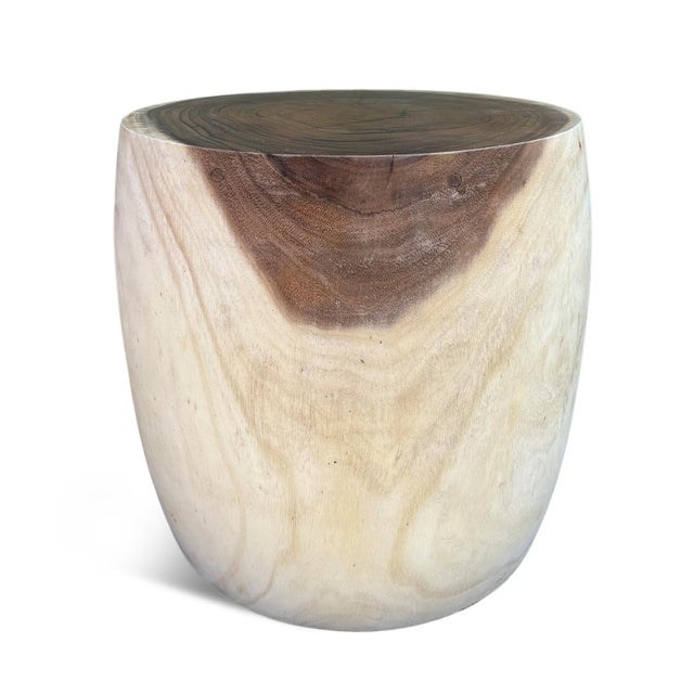 Monkey Pod Drum Stool / Side Table Chairish