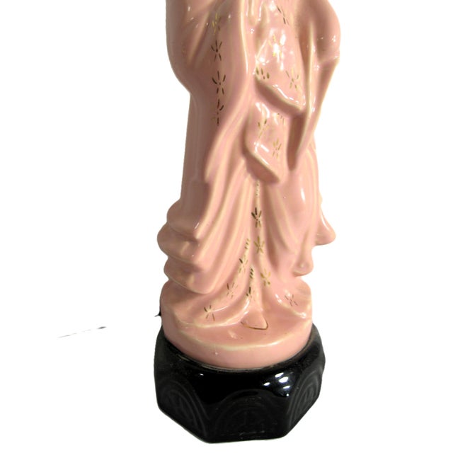 Mid 20th Century Asian Lady Lamp 1940 - 1950 For Sale - Image 4 of 11