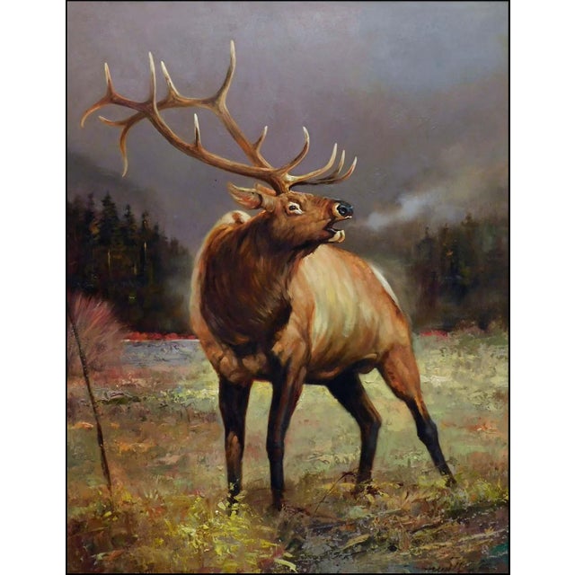 "Call from the Mist" Original oil on board by Dave Merrill Hand Signed by the Artist Frame Size: 51" x 41" Image Size: 40"...