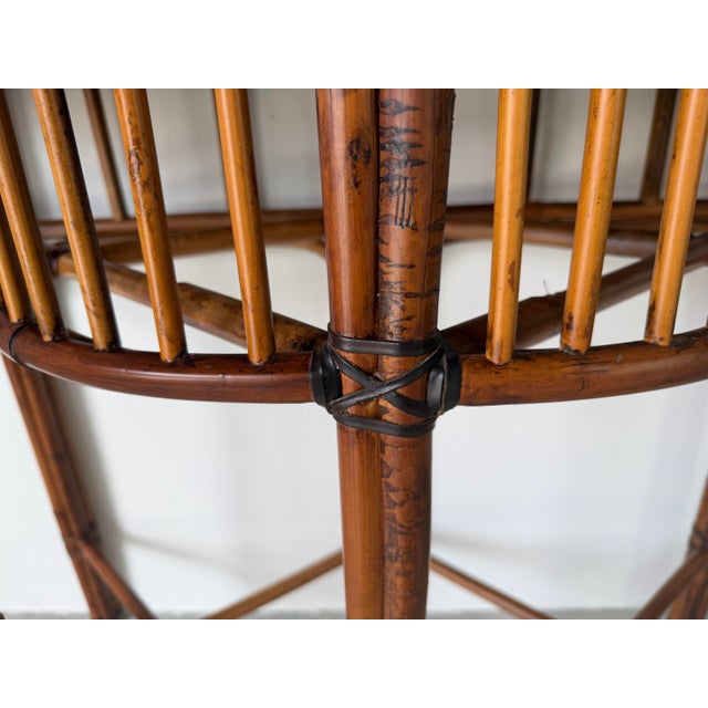 Vintage Milling Road for Baker Bamboo & Rattan Demi-Lune Console Table For Sale - Image 9 of 12