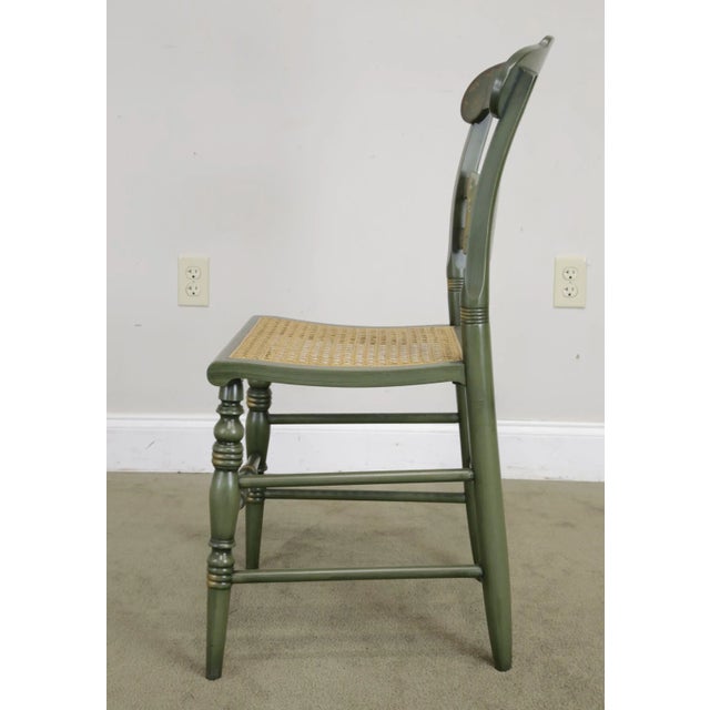 Hitchcock Green Painted "Andrew Jackson's Hermitage" Cane Seat Side