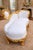 White 1970s Artisan Louis XVI Gold Beech White Leather Chaise-1 Pc For Sale - Image 8 of 9