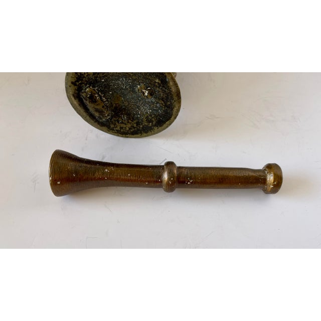 Brass Antique Solid Brass Mortar and Pestle For Sale - Image 8 of 8