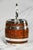 English Charming Antique English Silverplate Dark Oak Biscuit Jar With Porcelain Lining Shield Home Decor For Sale - Image 3 of 12