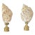 1970s Coastal Turbo Sea Shells Lamp Finials Pair For Sale