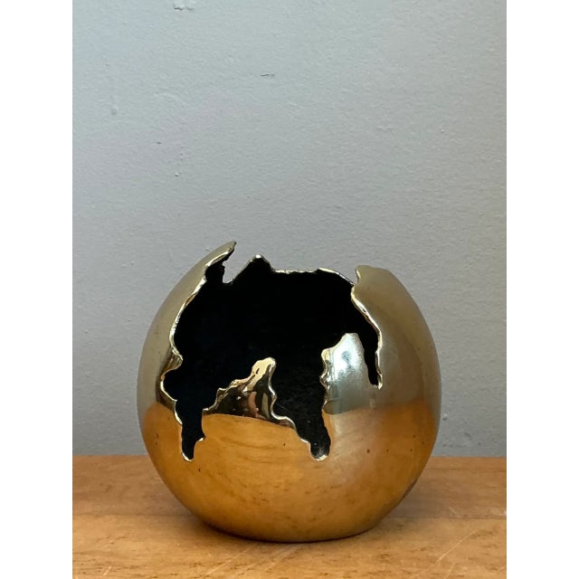 Late 20th Century Vintage Brass Decorative Sphere For Sale - Image 5 of 12