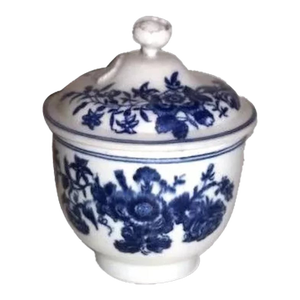 18th Century Blue and White Worcester Sugar Jar Lid