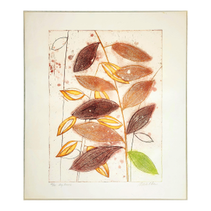 1980s Artist Anne Walker Signed Colored Etching and Aquatint Framed Botanical Wall Art Painting