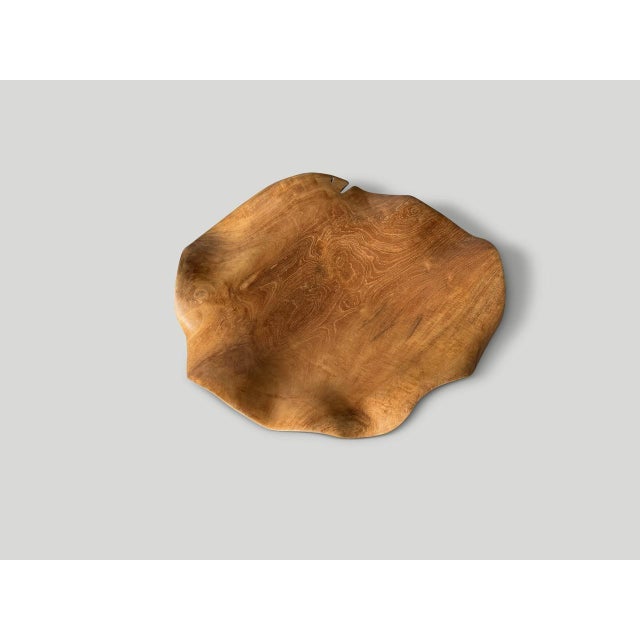 2010s Andrianna Shamaris Impressive Sculptural Teak Wood Bowl Or Platter For Sale - Image 5 of 5