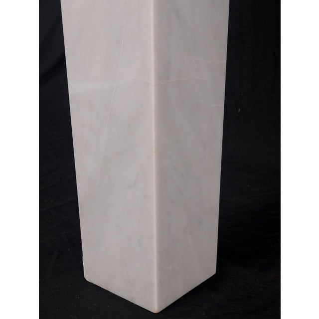 Stone Mid Century Modern Square White Marble Base Gibbing Table Lamp for Hansen For Sale - Image 7 of 12
