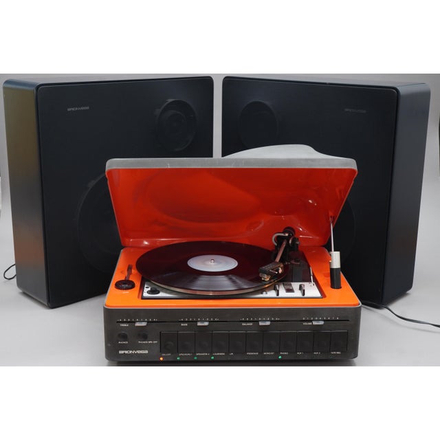 Concept 101 Turntable and DA 101 Speakers by Marco Zanuso, Roberto Lucci and Paolo Orlandini for Brionvega, 1974, Set of 3 For Sale - Image 12 of 18