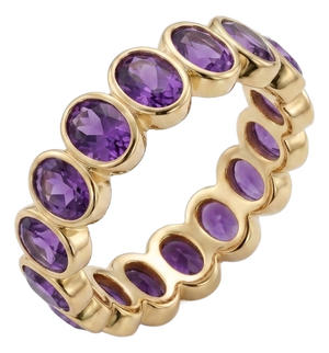 Classic Amethyst Eternity Band Ring | Febraury Birthstone Stacking Ring Us 7