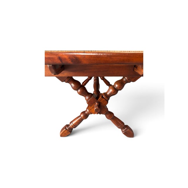 1970s Trestle Table / X Brace Legs With 6 Matching Original Chairs. A True Classic. For Sale - Image 12 of 12