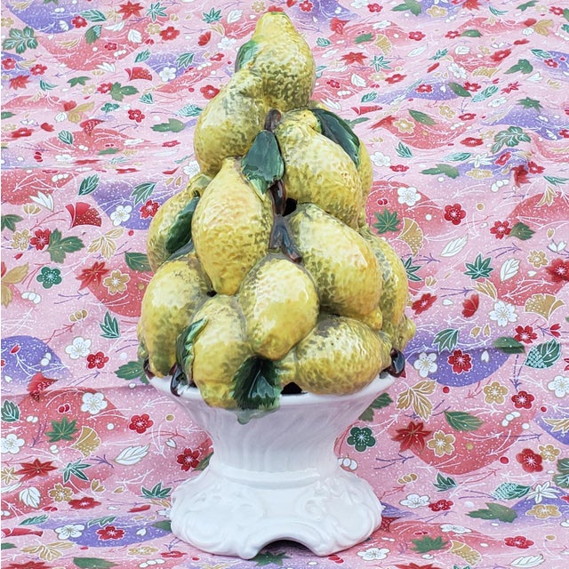 1970s Lefton Majolica Tabletop Lemon Tree Chairish