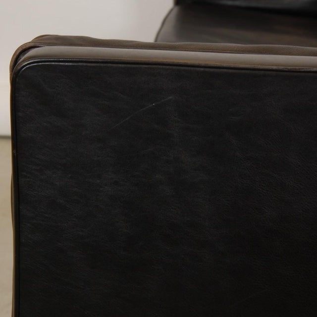 Vintage 2213 3-Seater Sofa in Patinated Black Leather by Børge Mogensen for Fredericia For Sale - Image 13 of 18