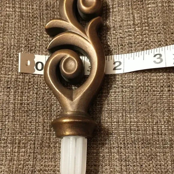 Metal A Pair of 1980s Bronze Tone Finials For Sale - Image 7 of 10