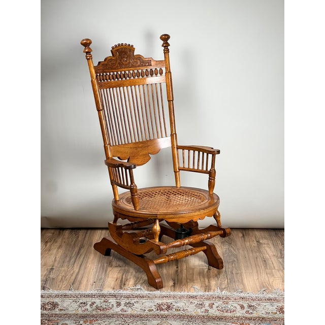 Antique Victorian Oak Platform Rocker C. Late 19th Century | Chairish