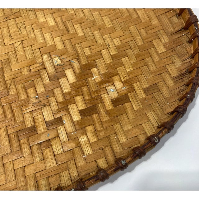 Wood Woven Wicker Nesting Tray Pair For Sale - Image 7 of 7