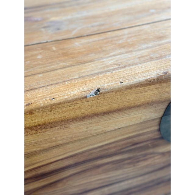 Antique Chinese Brown Elm Wood and Brass Rectangular Chest Trunk Box For Sale - Image 9 of 12